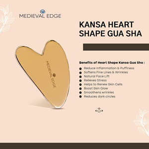 100% Pure Kansa Gua Sha Conception de tonification faciale ergonomique pour une circulation améliorée Relaxation profonde Massage d'usine indien original - Product Image 4