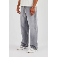 Pantalones Vaqueros Anchos de Diseño Personalizado, Estilo Urbano, Lavados, de Pierna Ancha para Hombre, Pantalones Vaqueros Rectos de Moda