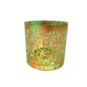 World Trending Gold-Plated Metal <b>Candle</b> <b>Holders</b> Elegant <b>Lanterns</b> & Mirror Base Wedding Centerpieces From Zahid Exports - Product Image 4