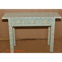 Table console en bois de style moderne avec incrustation d'os, hauteur réglable, meuble multifonctionnel pour la maison, le bureau et le salon