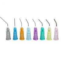 Jeringas desechables con punta de aguja predoblada y aguja, aguja dental desechable médica para dientes multiusos