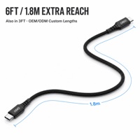 Kabel USB C ke USB C 60W 6ft, Nylon Kepang, Pengisian Cepat 3A PD, Kabel Data untuk MacBook, iPad, Ponsel Android, OEM, ODM
