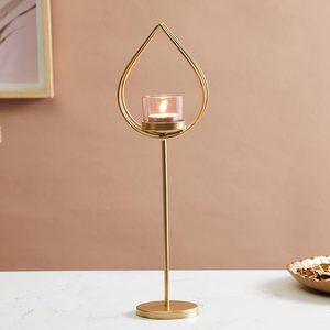 Vente chaude support de chandelier en verre innovant support métal plaqué or avec fer Art décoration de la maison bougie moule grand prix! - Product Image 1