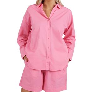 Blusa de Manga Larga de Algodón Informal de Verano para Mujer, con Manga Raglán, Tela Transpirable Antiarrugas, para Uso Diario - Product Image 1