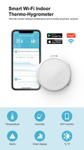 Termômetro digital tuya com visor de parede, medidor de temperatura e umidade - Product Image 3