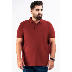 Polo Rojo de Manga Corta para Hombre, 100% Algodón, Transpirable, Informal, de Punto Jersey, Color Sólido, Corte Regular - Product Image 1