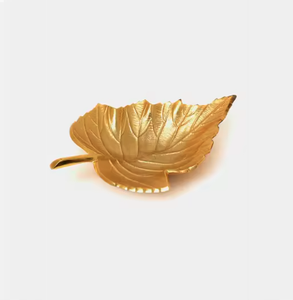 Bandejas para servir en forma de hoja enormes y exigentes, decoración de vajilla, bandejas de Metal para servir alimentos, Bandejas para servir con acabado antiguo chapado en oro - Product Image 5