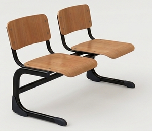 Silla Escolar Moderna con Asiento de Madera Contrachapada y Estructura Metálica, Asiento Resistente para Aulas, Centros de Capacitación y Educación - Product Image 4