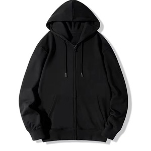 High Street Men's Retro Zip-Up Pullover Hoodie Chaqueta de manga larga suelta gótica Patrón sólido Abrigos de lana de invierno Y2K Streetwear - Product Image 2