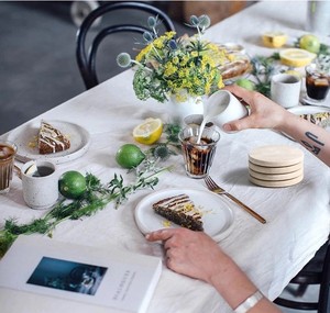 Natural Round Travertine Stone Coaster Heat Resistant Durable Minimalist Design Protects <b>Coffee</b> Dining and Office Tables - Product Image 5