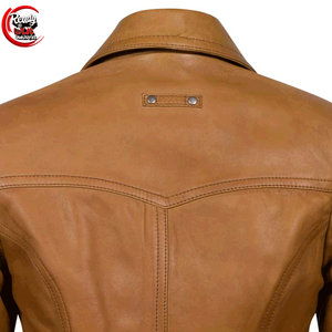 Chaquetas hechas de cuero de piel de cordero genuino para mujer Diseño personalizado Blazers de cuero hechos a mano para damas - Product Image 5