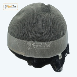 Venta al por mayor REGENT Hand Tied 100% Indian Remy Hair Weft Toupee para hombres Onda natural Estilos rectos Los Ángeles - Product Image 5