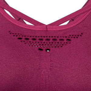 Sujetador deportivo de mujer de calidad superior transpirable sin costuras Spandex poliéster logotipo frontal - Product Image 5