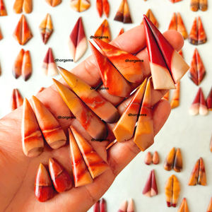 Mookaite หินแจสเปอร์ธรรมชาติแบบคู่,สำหรับทำต่างหูเครื่องประดับแฟชั่นจำนวนมาก - Product Image 1