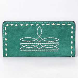 Meilleures ventes Pochette du fabricant de portefeuille en cuir de vachette de Bohème occidentale turquoise au prix de gros - Product Image 2