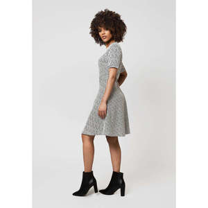 Abito da donna Leota Lindsey in jacquard a nastro grigio, abito da lavoro - Product Image 3