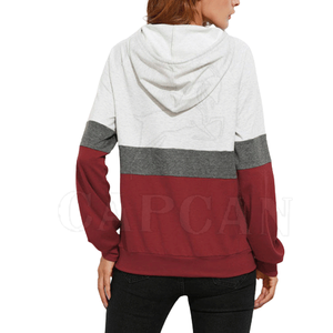 À la mode femmes 100% coton épais sweats à capuche nouveau haute qualité décontracté hiver tricoté tissu sweats à capuche personnalisable teint uni - Product Image 2