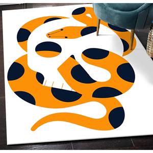 Snake <b>Skull</b> Modern Rug: Non-Slip Accent <b>Decor</b>,Nonwoven Thin Rug - Product Image 3