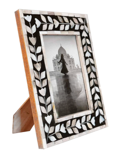 Elegant Natural Mother of Pearl Resin Inlay Picture <b>Frame</b> Luxurious Handmade Accent for Interior Home Decor - Product Image 2