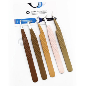 Prix de gros professionnel, extensions de cils en acier inoxydable de haute qualité, couleur chair, pointues, avec revêtement papier et grip diamant - Product Image 2