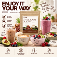 Poudre de superaliments Qidan Reishi, mélange de champignons superaliments, crinière de lion, rhodiola, protéines pour l'énergie, la résistance, l'endurance et les performances