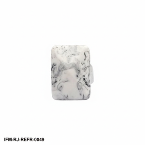 Anillo de Resina de Mármol Blanco, Anillo Rectangular Grande de Imitación de Mármol para Mujer, Anillo Grueso Moderno, Joyería Geométrica Atrevida - Product Image 2