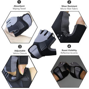 Guantes de Ciclismo Antideslizantes, Transpirables, de Tela Suave, con Logotipo Personalizado, de Alta Calidad, para Entrenamiento, Medios Dedos, Último Diseño - Product Image 3