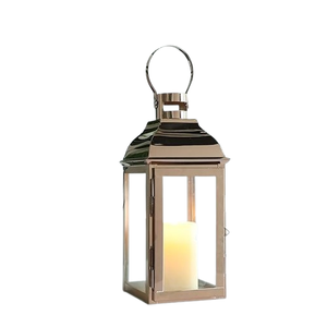 Lampe à vent suspendue en métal, couleur dorée, avec couleur personnalisable pour Noël, dimensions : 15,24 x 12,7 x 17,78 cm - Product Image 6