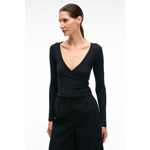 GRIMELANGE CALLORIA Blusa ajustada de manga larga con cuello en V para mujer - Product Image 2