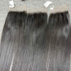 Fermeture cheveux naturels vierges un donneur droite Machine Double trame Non-Remy cheveux vierges de haute qualité 100% cheveux humains toutes les couleurs - Product Image 2