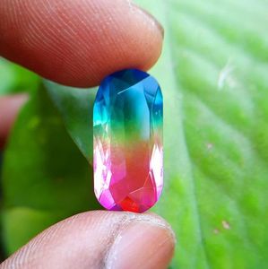 Piedras Preciosas Sueltas de Cuarzo Facetado con Corte Cojín, Color Bio Doble, para la Elaboración de Joyas - Product Image 2