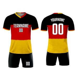 Col en V 100% Polyester Design Sublimation complète Uniforme de football Adultes Coupe automatisée Chemises et hauts Vêtements de football Maillot de football - Product Image 4