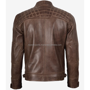 2026 OEM Vestes en cuir de vachette bleu marine originales les plus tendance pour hommes, avec poches zippées, 100% haute qualité, faible MOQ, vestes de mode - Product Image 4