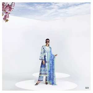 Premium Lawn Coton Impression Numérique Broderie Salwar Kameez Collection de Gros pour la Fête Porter - Product Image 4