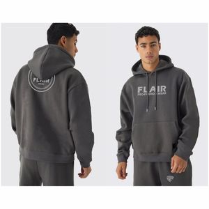 เสื้อฮู้ดแบบสวมหัวสำหรับผู้ชายผ้าฝ้าย100% โอเวอร์ไซส์วินเทจฟอกสีทึบ3D ปักลูกปัดแบบลำลองสำหรับฤดูหนาว - Product Image 1