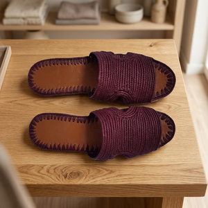 Sandales ouvertes en raphia faites à la main pour femmes, semelle intérieure en cuir véritable respirant, semelle extérieure en liège, pour l'été et l'intérieur - Product Image 2