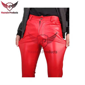 Pantalon en cuir de style décontracté pour hommes de qualité supérieure à chaud dernière mode taille basse haut tissu toile meilleur prix du fabricant - Product Image 3