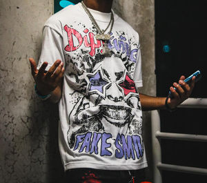 Fabricante personalizado Drop Shoulder Streetwear Print Boxy Cropped Oversized Graphic Heavyweight T Shirt para hombres - Product Image 5