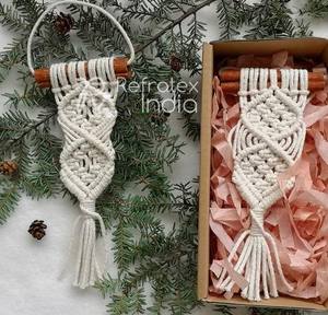 Fabrication indienne d'ornements de noël en macramé, fournisseur en vrac et fabrication par réfractex inde fabriqué en inde pour la meilleure qualité - Product Image 2