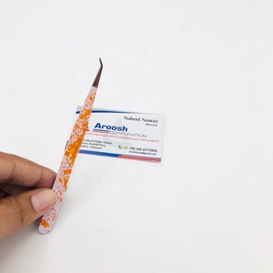 Vente en gros Aroosh Corp Pince à épiler professionnelle en diamant Extensions de cils double ton en acier inoxydable 45 degrés en or rose - Product Image 1