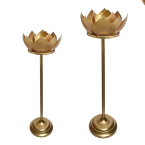 เชิงเทียน mhq ดอกบัว T-Lite ที่มีเงาโลหะและงานประดิษฐ์แก้วตกแต่งบ้านสำหรับคริสต์มาส - Product Image 5