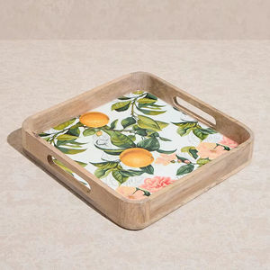 Plateau de service en bois émaillé de luxe, élégant plateau de service pour table à manger - Product Image 1