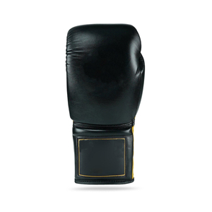 Guantes de Boxeo Personalizados de Cuero Negro y Amarillo con Cierre, Impermeables, Absorbentes de Humedad, para Entrenamiento y Sparring, Duraderos, Acolchados y Protectores - Product Image 4
