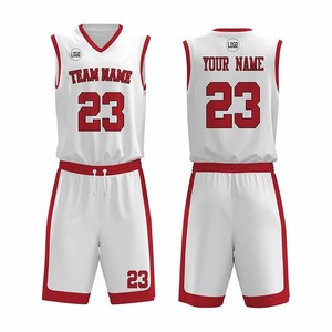 Ensemble de maillot de basket-ball personnalisé avec nom d'équipe et numéro, respirant et à séchage rapide - Product Image 1