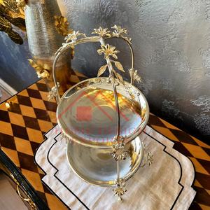 Support de gâteau décoratif en argent avec Logo personnalisé pour décor d'affichage de mariage, support de gâteau en métal à 2 niveaux, tasse de fête d'anniversaire - Product Image 3