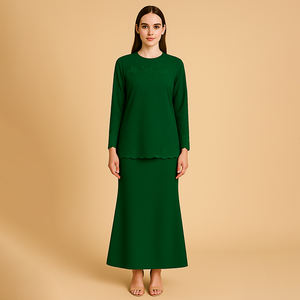 ชุดแฟชั่นแขนยาว Baju kurung abayas ชุดแฟชั่น2025ทันสมัยสำหรับผู้หญิงมุสลิมเสื้อคุรุงผ้าโพลีเอสเตอร์ขนาดใหญ่พิเศษ - Product Image 2