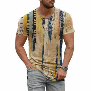 Camiseta deportiva de manga corta con cuello redondo para hombre, Camiseta deportiva ajustada de poliéster para gimnasio, Impresión digital personalizada - Product Image 5