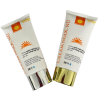 Tubo de Plástico PE Ovalado Plano con Tapa Plateada para Crema Solar, Impresión de Logotipo Personalizable, Impresión Offset