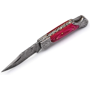 Couteau pliant en acier damas couteau de cuisine de poche extérieur manche en bois OEM personnalisé garantie de 3 ans bricolage industriel - Product Image 2