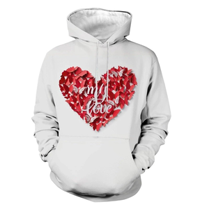 เสื้อสเวตเตอร์แบบสวมหัวเปิดไหล่สำหรับคู่รักพิมพ์ลายหัวใจ3D แฟชั่นสำหรับผู้ชายผู้หญิง - Product Image 4